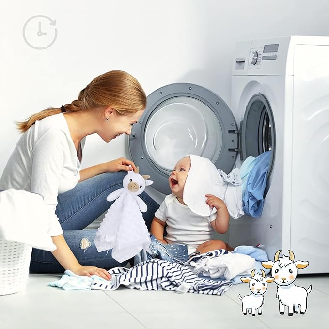 Pro Goleem Goat Loveys for Babies, Soft Security Blanket Baby Snuggle Toy Newborn Stuffed Animals Baby Gifts for Boys and Girls, 16 Inch