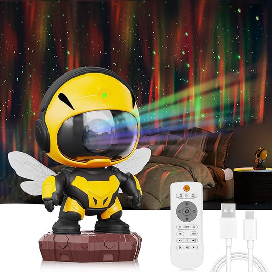 2024 New Bee Colorful Projector Lamp, Robot Toys, Star Sky Projector,Galaxy Night Light, LED Lamp, Children's Room Decor, Ideal for Christmas Gifts, Birthdays, Suitable for Girls and Boys, Adults