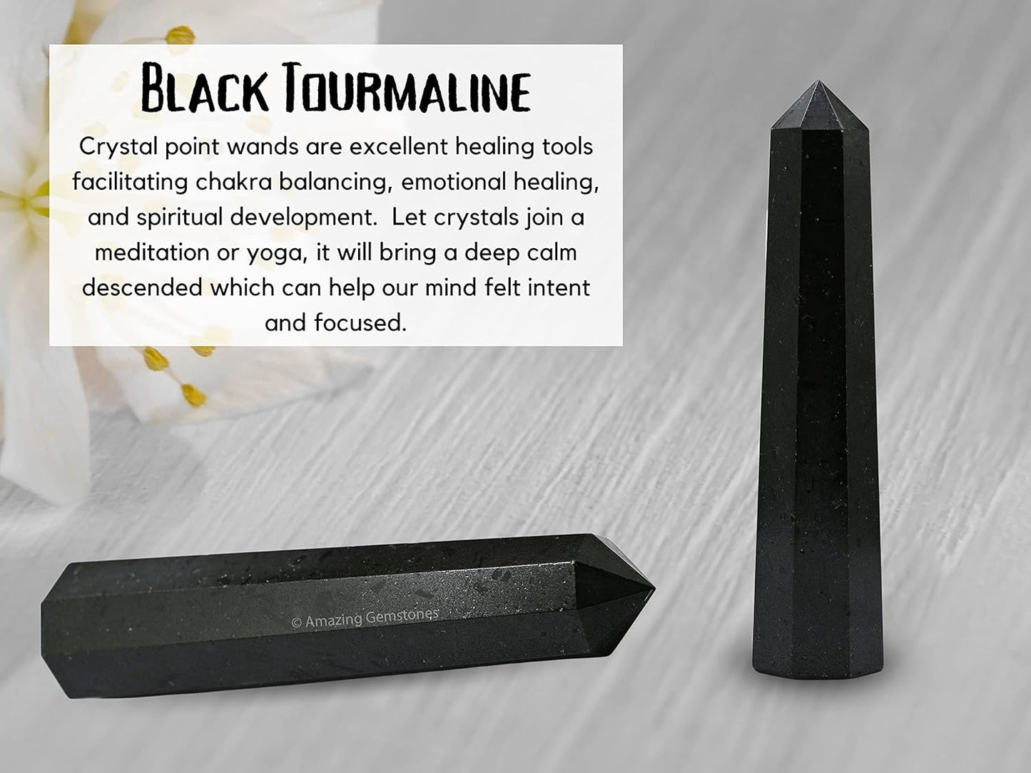 Amazing Gemstone Black Tourmaline Crystal Towers ~ Natural Healing Crystal Point Obelisk for Reiki Healing and Crystal Grid (2" to 3" Inch)