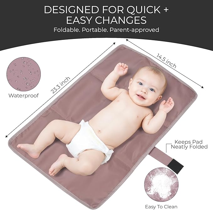 A + S Luxxe Diaper Bag Tote – Stylish, Large Baby Bag with Stroller Straps, Insulated Pockets, Changing Mat & Waterproof