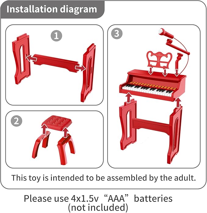 Toy Pianos for Kids Ages 3-7 - Children's Musical Keyboard for Beginners Boys Girls Birthday Gift Learning Piano 37 Keys 4 5 6 8 Years Old Girls and Boys Birthday Gift