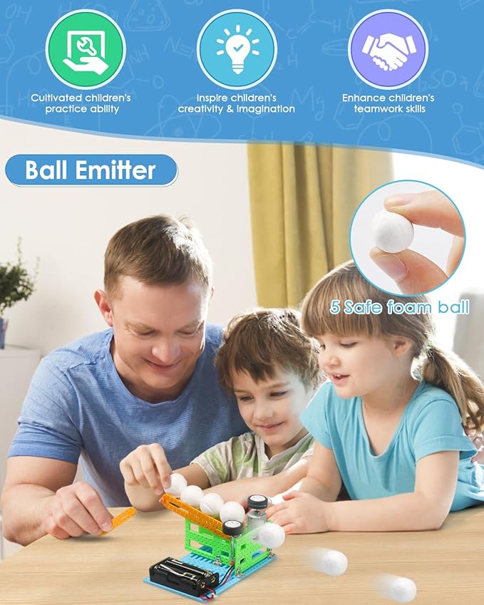 Poraxy 6 Set STEM Kits, Science Kits for Kids Age 5-7 8-12, DIY DC Motor Electric Robotic Experiments Circuit Building Projects, Toys for Ages 8-13, Gifts for 6 7 8 9 10 11 12 Year Old Boys and Girls