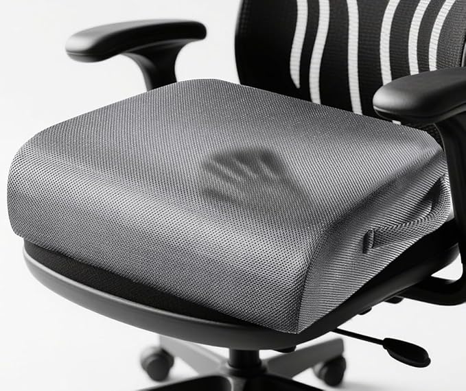 MINUPWELL 6" Extra Thick Office Chair Cushion, 2 Layers Adult Booster Seat Cushion, Thick Wheelchair Cushions, Thick Adult Booster seat Chair Cushion for Car Seat, Airplane - 18x16x6in - 100% Foam