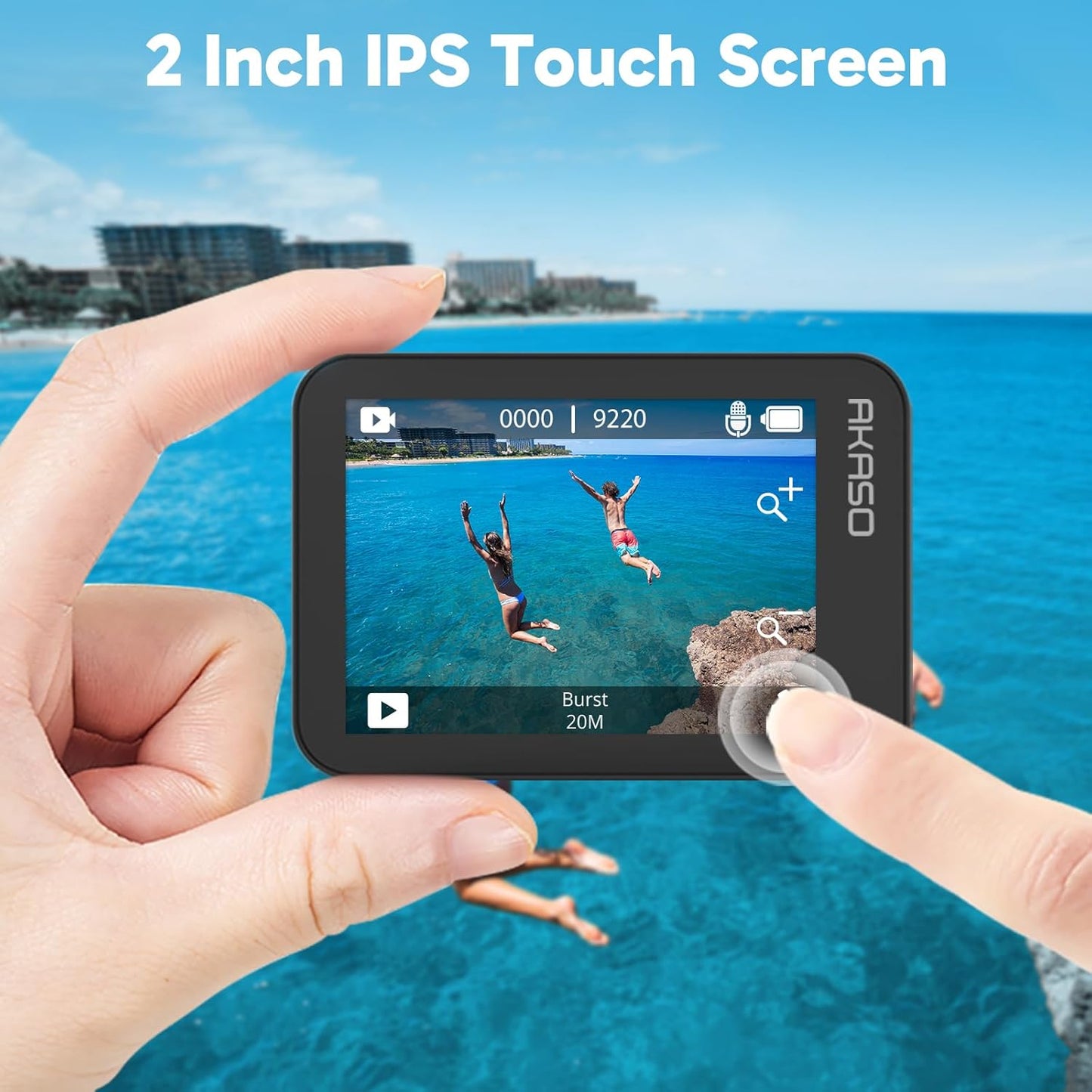 AKASO V50X Native 4K30fps WiFi Action Camera with EIS Touch Screen 4X Zoom 131 feet Waterproof Camera Support External Mic Remote Control with Helmet Accessories (Without 64GB MicroSD Card)