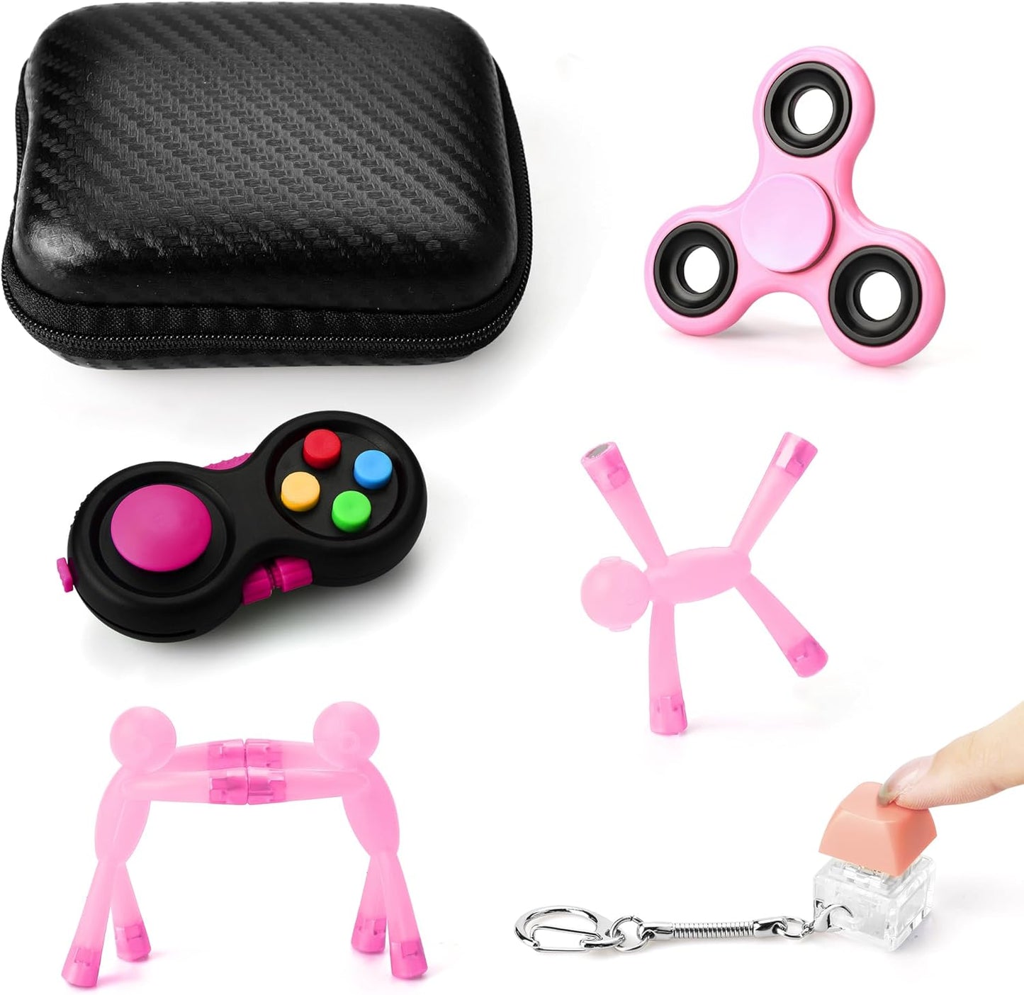 Fidget Toys for Kids, Sensory Toys Adults, Fidget Toys for Adults Kids 8-12, Small Prizes for Kids for Rewards, ADHD Fidget Toys (Pink)