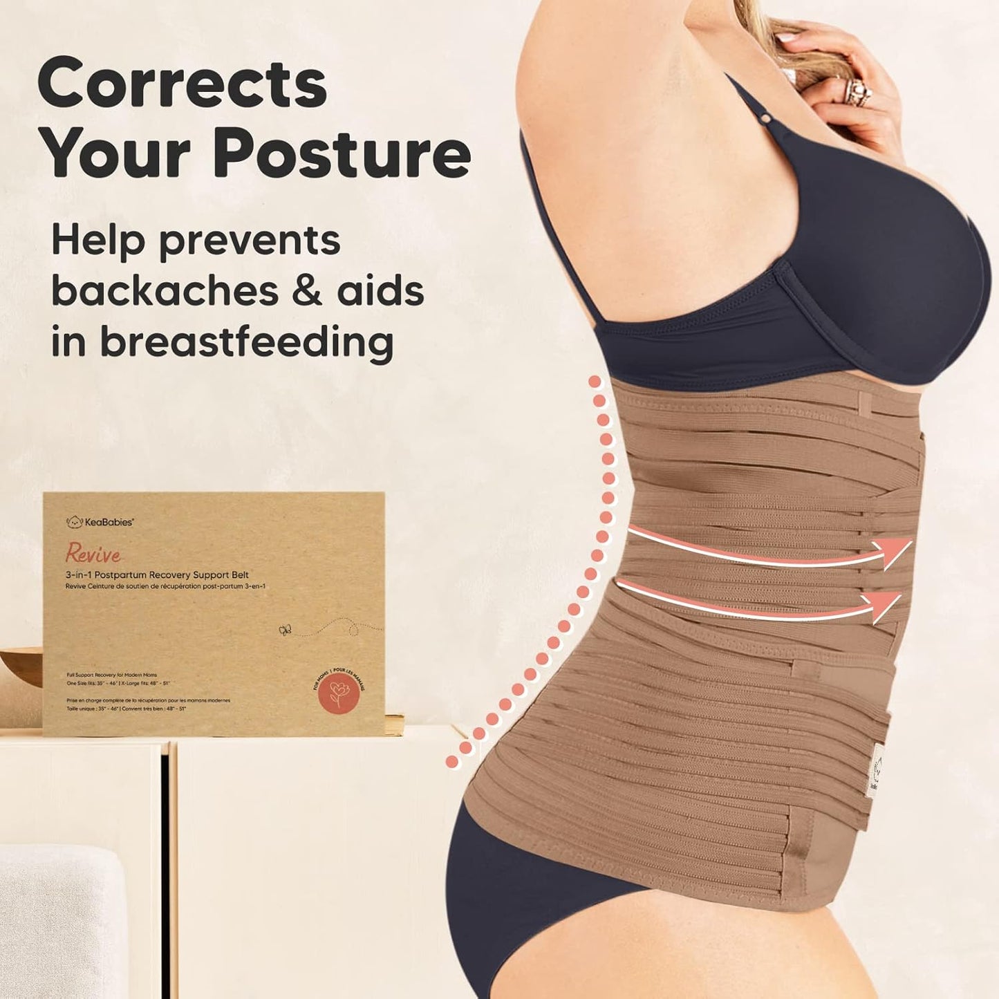 3 in 1 Postpartum Belly Support Recovery Wrap – Postpartum Belly Band, After Birth Brace, Slimming Girdles, Body Shaper Waist Shapewear,Post Surgery Pregnancy Belly Support Band (Warm Tan, M/L)