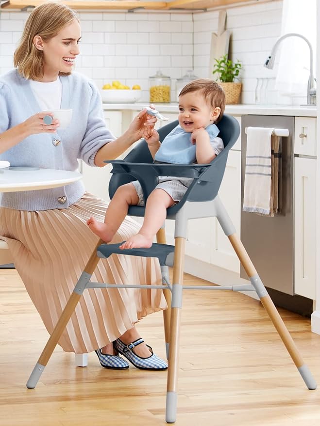 Skip Hop Baby High Chair 4 in 1 Convertible High Chair, EON, Slate Blue