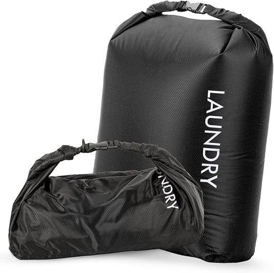 Travel Laundry Bag, Vacuum Compression Dirty Clothes Travel Bag Waterproof Wet Dry Bags Large Capacity Space Saver Bags Reusable Camp Clothes Organizer for Sports College Dorm Laundromat (1 Pcs )Black