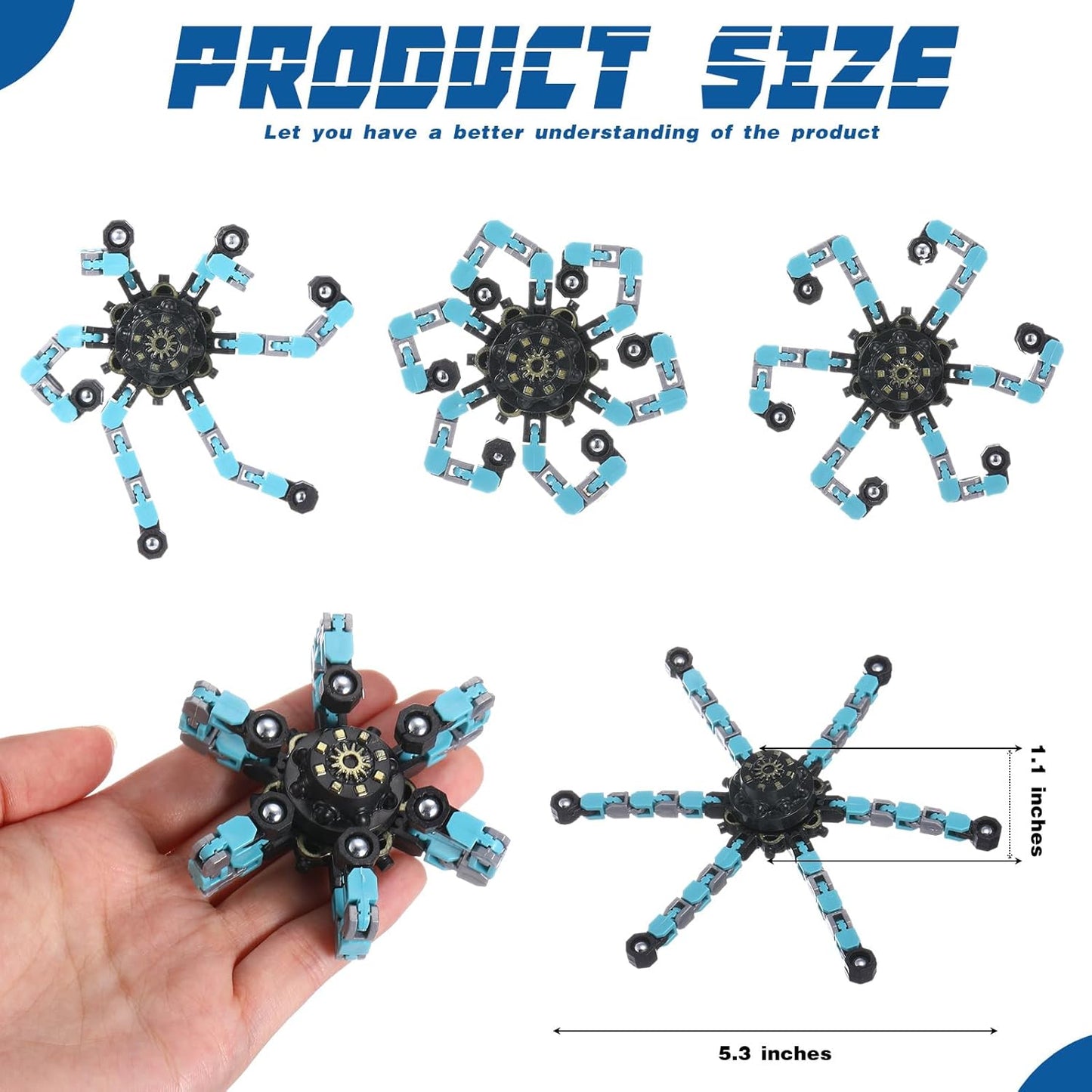72 Pcs Transformable Fidget Spinners Bulk Robot Sensory Fidget Toys Stress Relief Spinner DIY Deformation Mechanical Gyro Toys Easter Party Favors for ADHD Autism Kids Adults