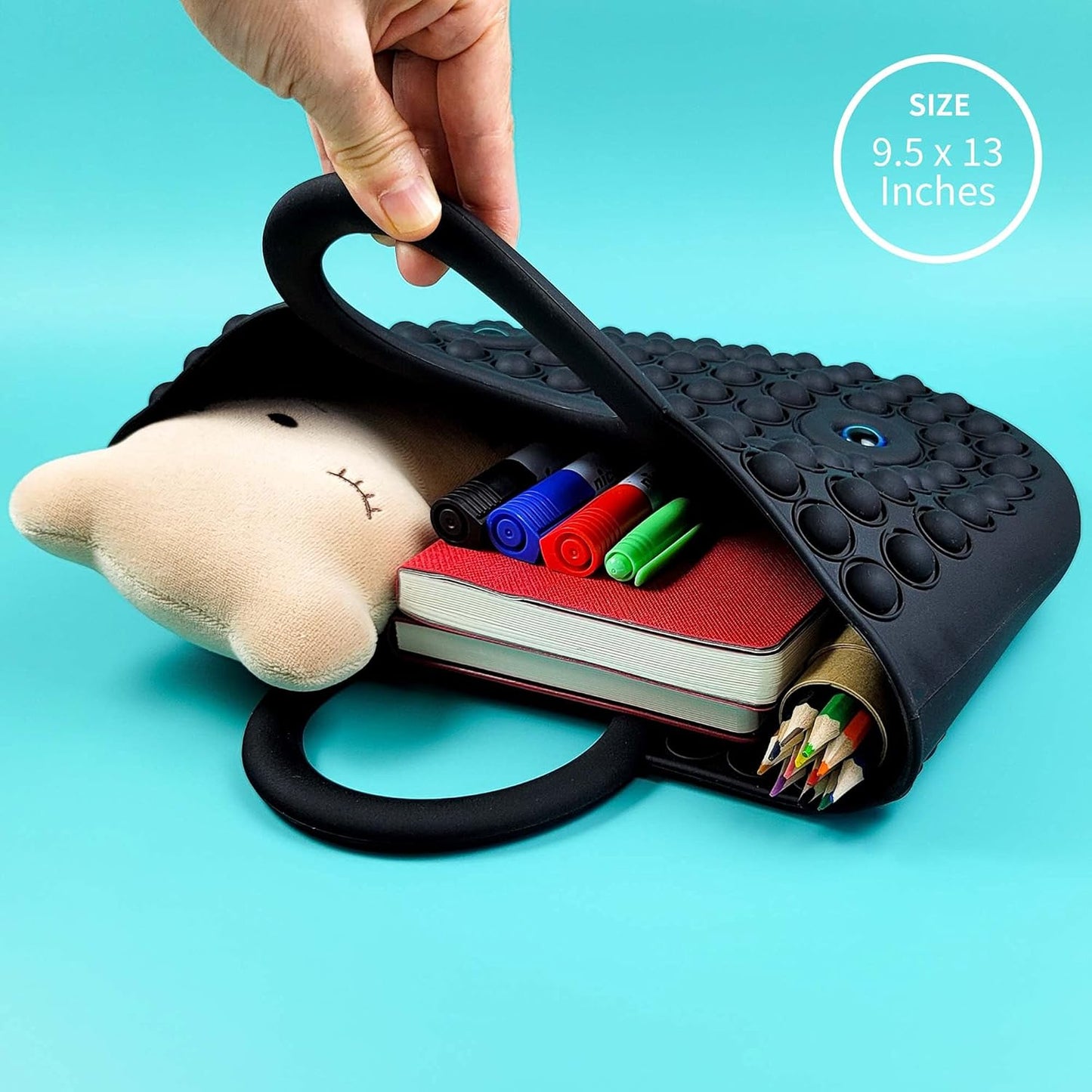 BABANA Fidget Purse for Girls - Bubble Push Pop Bag with Crazy Eyes, Silicone Fidget Handbag Toy for Kids | Birthday, Easter