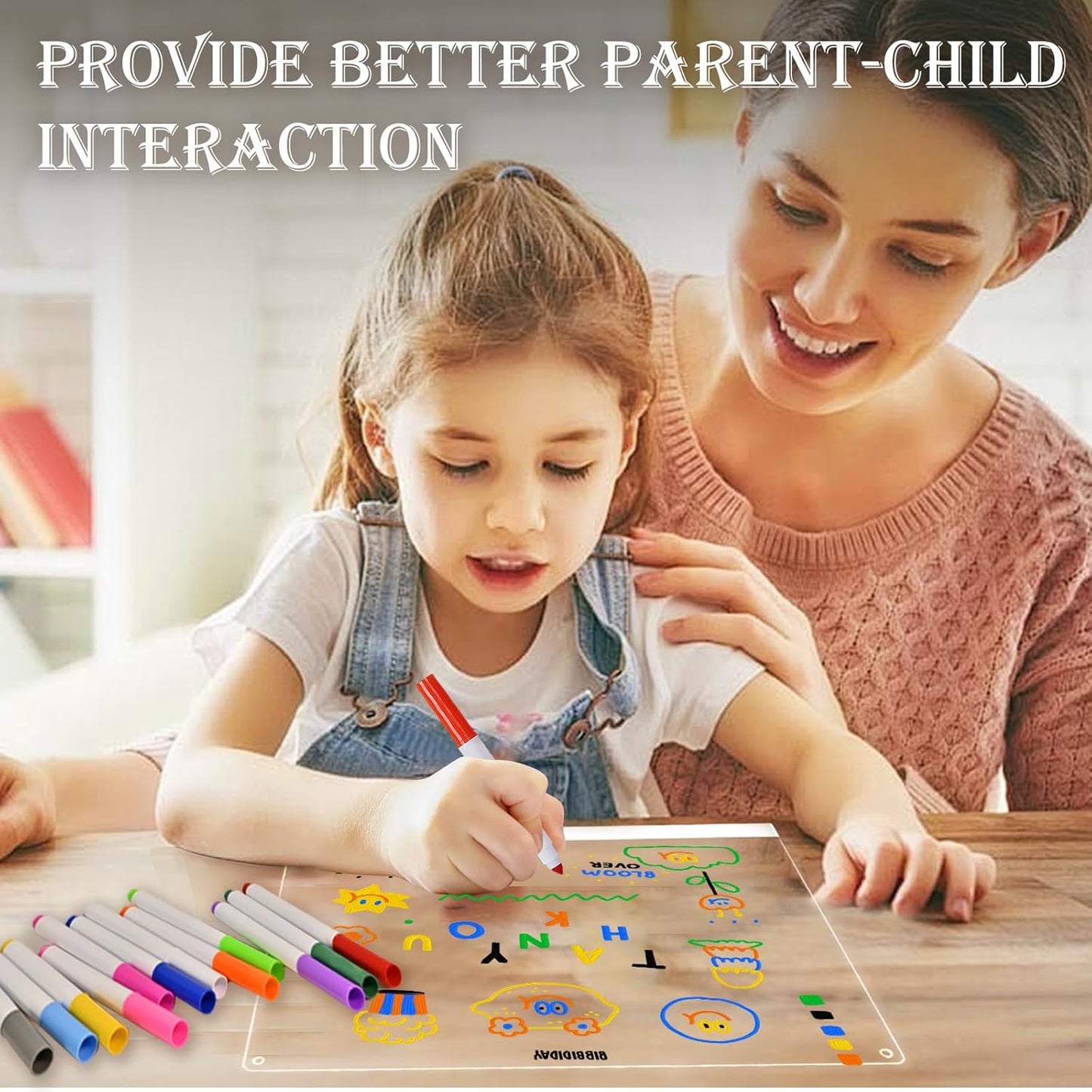 Acrylic Dry Erase Board with LED Light -11.8"x8.5" Clear Glowing Memo,Brightness Level Adjustment,12 Color Markers, Ideal for Office/Home/Kids (Standard Edition)