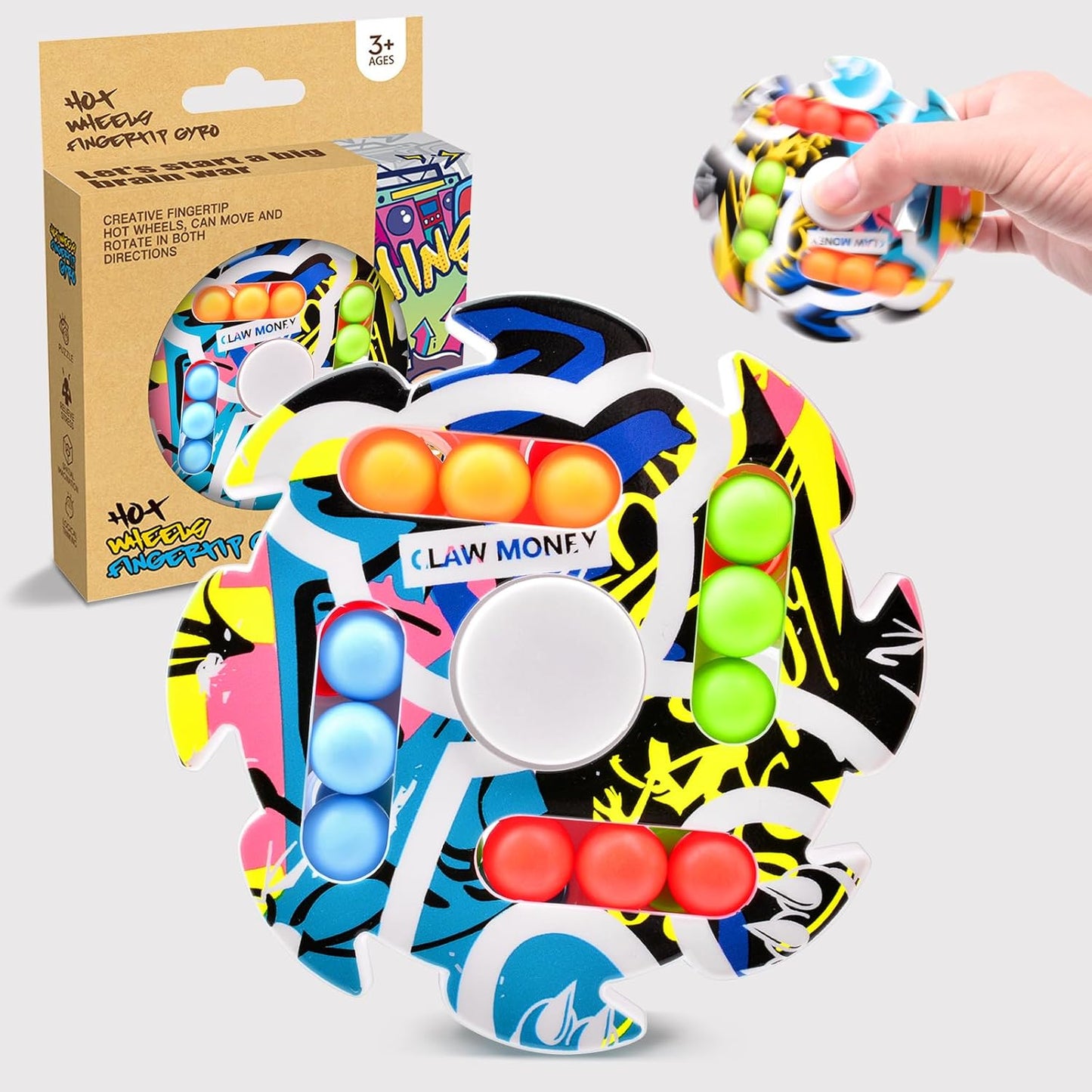 Magic Beans Cube Fidget Spinners Toys,Montessori Educational Toy for Adults Teen Kids Autism ADHA Sensory Toys Fidget Puzzle Toys Rotating Sorting Bean,Gifts for Boys Girls Anxiety Relief Toy