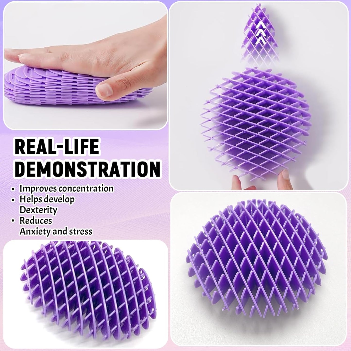 Fidget Worm Toy,Worm Big Fidget Toys Adults and Kids, Funny Stretchy Sensory Stress Toys, Fidget Sensory Squeeze Toys, Relieves Stress and Anxiety Finger Toys for Kids with Autism ADHD- Purple