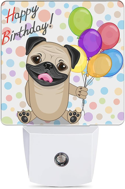 Cute Dog Night Light, Colorful Balloons Night Lights Plug into Wall Decor for Bedroom,Bathroom, Hallway, Kitchen, Dusk to Dawn Sensor Nightlights for Boys Girls Women Men Room Gifts