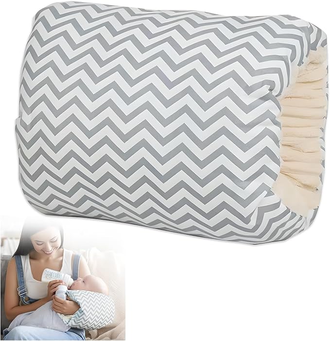 Cozy Cradle Pillow, Cozy Cradle Arm Pillow, Baby Nursing Pillow Head Support Pillow for Breastfeeding Bottle Feeding (Light Grey Crown)