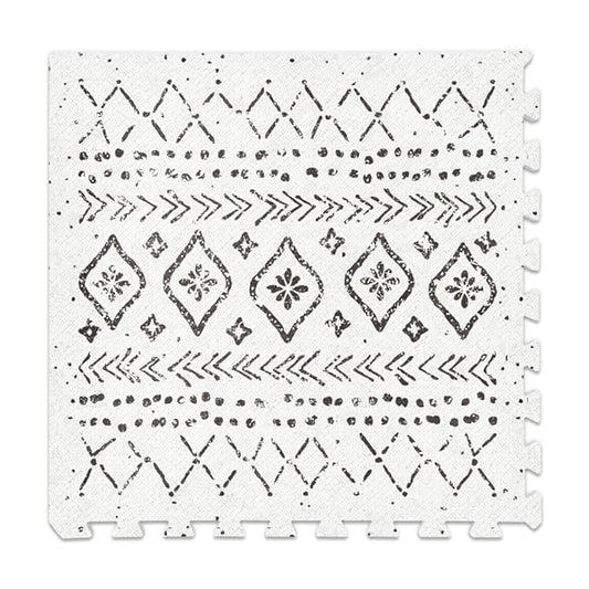 Baby Play Mat for Floor – 4x6ft Boho | Soft Non Toxic Premium EVA Foam Tiles for Tummy Time, Crawling & Playroom – Waterproof Interlocking Floor Mat for Babies & Toddlers by Lillefolk (6 Tiles)