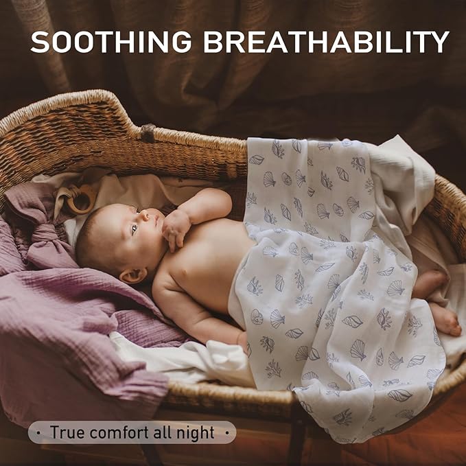 Muslin Baby Burp Cloths, Large 27 x 27 Inches Burping Cloths for Newborn Girls Boys, 6 Pack Baby Burp Rags Towel and Washcloths for Infant (Elegant Colors)