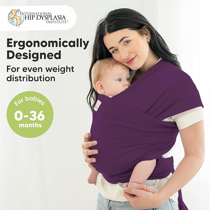 KeaBabies Baby Wrap Carrier - All in 1 Original Baby Carrier Newborn to Toddler Sling, Easy to Wear, Hands Free Bonding, Lightweight, Breathable Infant Wraps (Royal Purple)