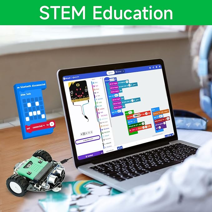 Yahboom Micro:bit DIY Coding Science Building Kit Smart Toys Car Robotic Kit Learning Educational STEM Projects for Kids Ages 8-12（Without Microbit）