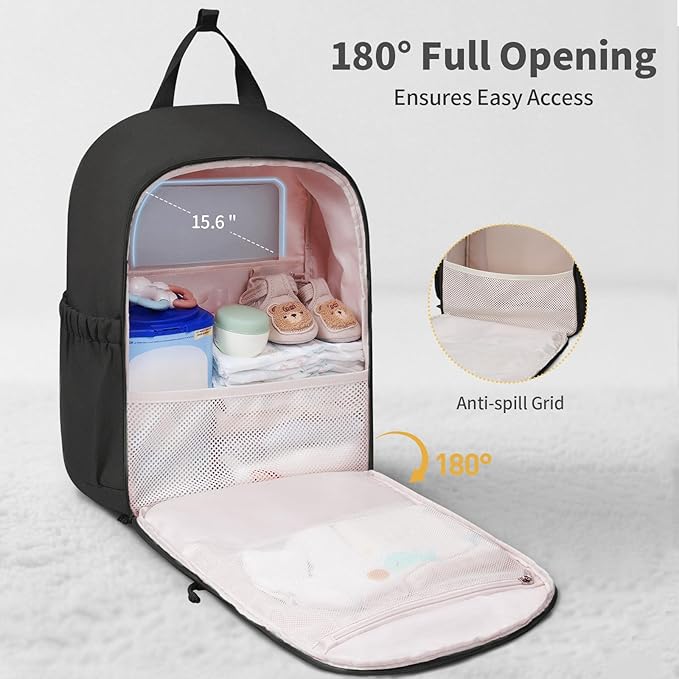 CEI-CEI Diaper Bag Backpack Large Baby Diaper Bag Water-resistant Travel Diaper Backpack for Boys Girls Newborn with Insulated Pockets, Changing Pad, Stroller Straps