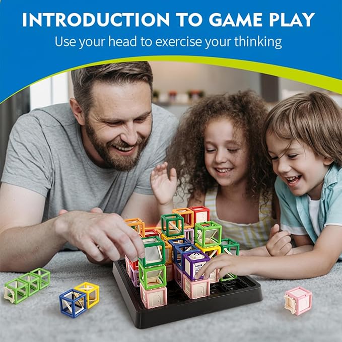 [2025 New] Reasoning Maze, Ultimate STEM Toys for Boys Age 8-12, Logic Game with 60+ Challenges, Toy for 8 9 10 11 12 13 14 Year Old Kid & Adult Birthday Gift - 19 Pcs Cubes