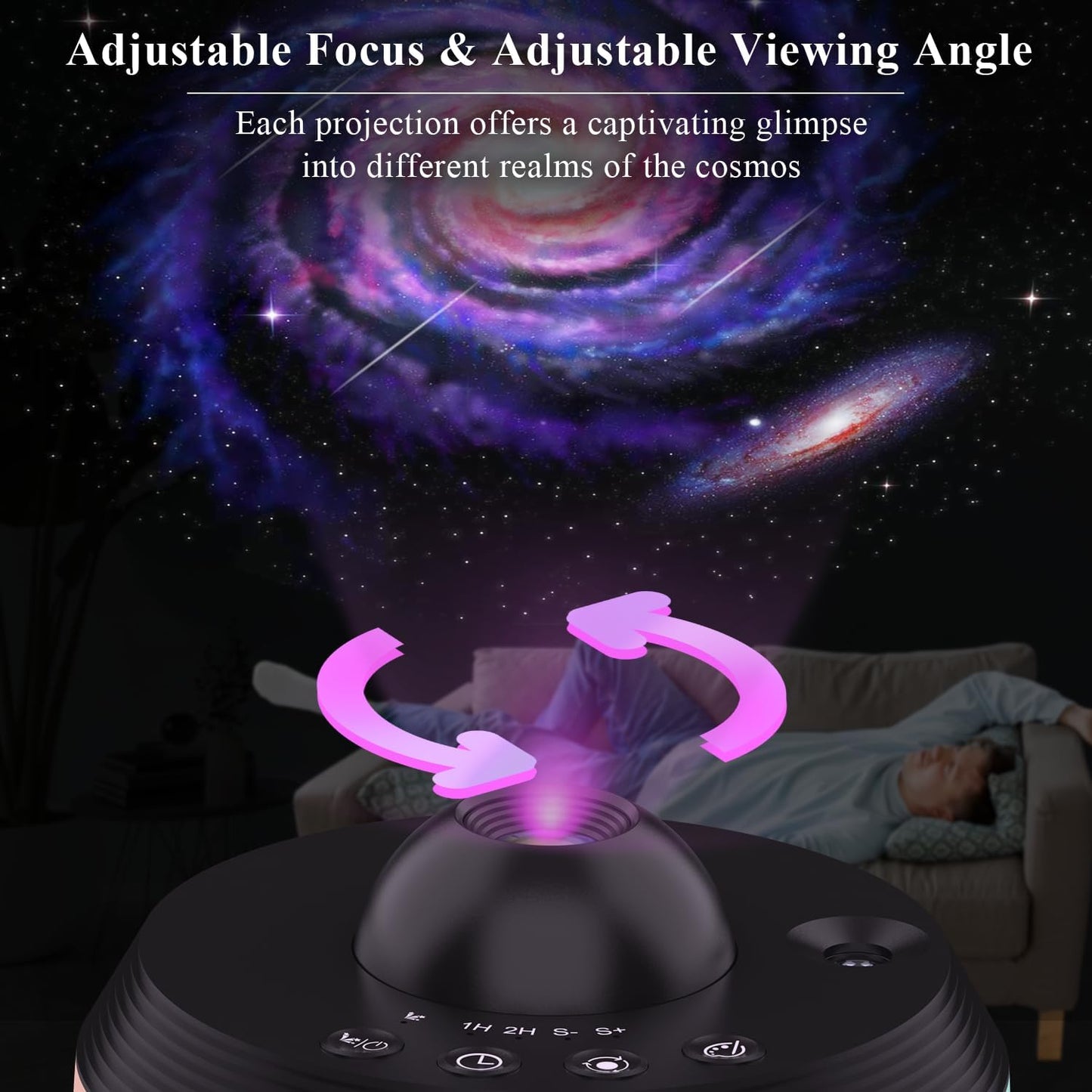 Galaxy Projector, Star Projector with Meteor & 4 Varicolored Lighting Effects, Jellyfish Projector Night Light Space Starry Sky Projector for Bedroom, Ocean Wave Projector for Kids Adults