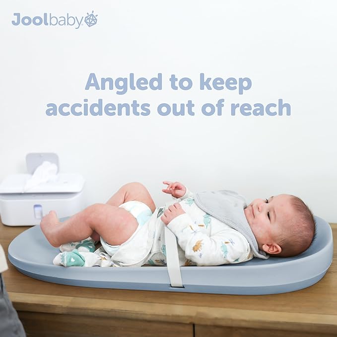 Jool Baby Waterproof Baby Changing Pad - Easy to Clean, Lightweight & Portable - Large Foam Cushion for Comfort (Blue)