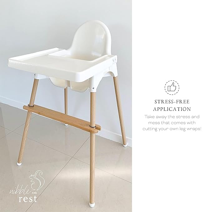 Nibble and Rest Highchair Decorative Leg Wraps, Bamboo Style, Highchair Accessories, Compatible with IKEA Antilop Highchair, Includes 4 Pre-Cut Adhesive Strips