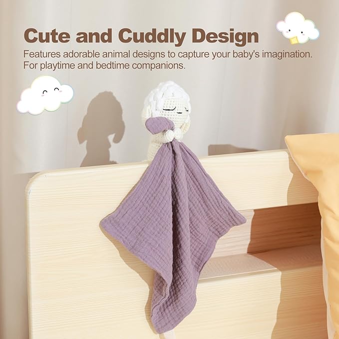 Lamb Animals Cow Security Animal Security Blanket Blanket Infant Nursery Character Blanket Luxury Snuggler Plush Baby Lovey Lamb