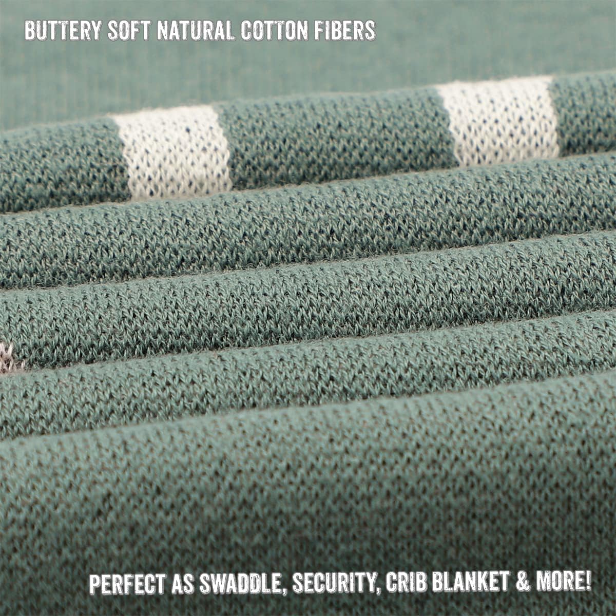 Receiving Blanket for Baby Girls and Boys 100% Cotton Buttery Soft Cozy Receiving Swaddle Crib Stroller Blanket for Shower Gift Registry for Newborns, Infants, Toddlers (Unicorn - Sage)