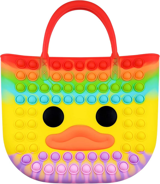 BABANA Fidget Purse for Girls - Bubble Push Pop Bag with Crazy Eyes, Silicone Fidget Handbag Toy for Kids | Birthday, Easter