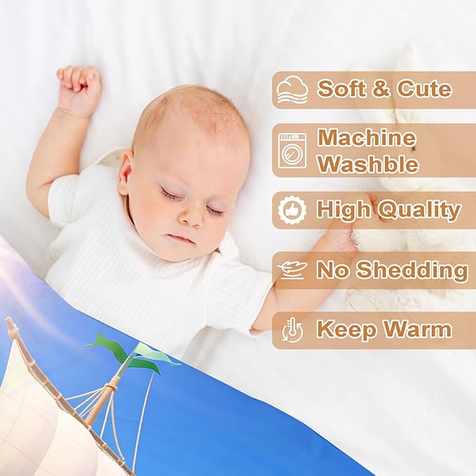 Ship Next Day, Personalized Baby Blanket – Printed in USA, Custom Baby Blanket for Boys & Girls, Baby Blanket with Name, Baby Shower, Easter, Christmas, Birthday Newborn & Toddler Gifts, Baby Gifts