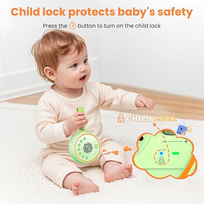 White Noise Machine Portable Sound Machine with 22 Soothing Sounds for Kids Adults, 4 Modes Night Light,3 Sleep Timer,Sound Therapy for Home Office Travel,Green