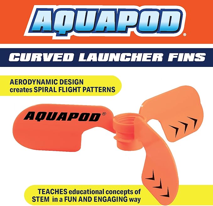 Screw on Curved Water Rocket Fin - Compatible with Any 2 Liter Bottles - Makes Bottle Spiral in Air - Fun Educational STEM Toy & Accessory to Water Rocket Launcher