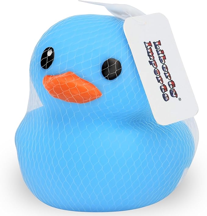 Jumbo Rubber Duck Bath Toy - 8" Giant Ducks Big Duckie Baby Shower Birthday Party Favors (Blue)