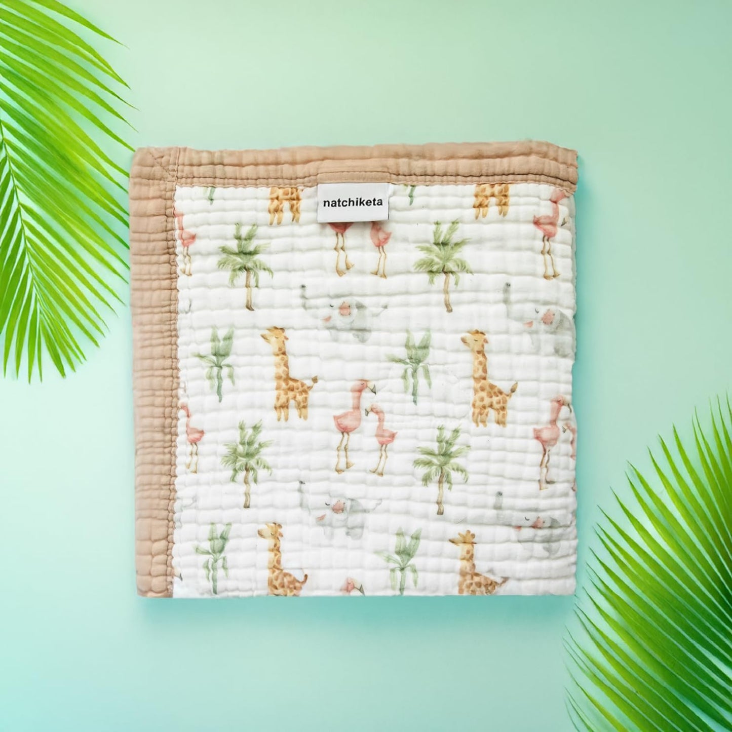 Organic Cotton Muslin Baby Blanket for Boys and Girls - Luxurious Soft Toddler Quilt for Swaddling - Gender Neutral Blankets Makes a Great Jungle