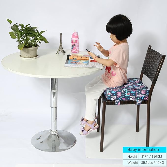 Zicac High Chair Portable Booster Seat Cushion Travel Dining Seat Pad for Toddler Kids Baby Infant Washable Thick Chair Seat Pads (Blue/Pink)