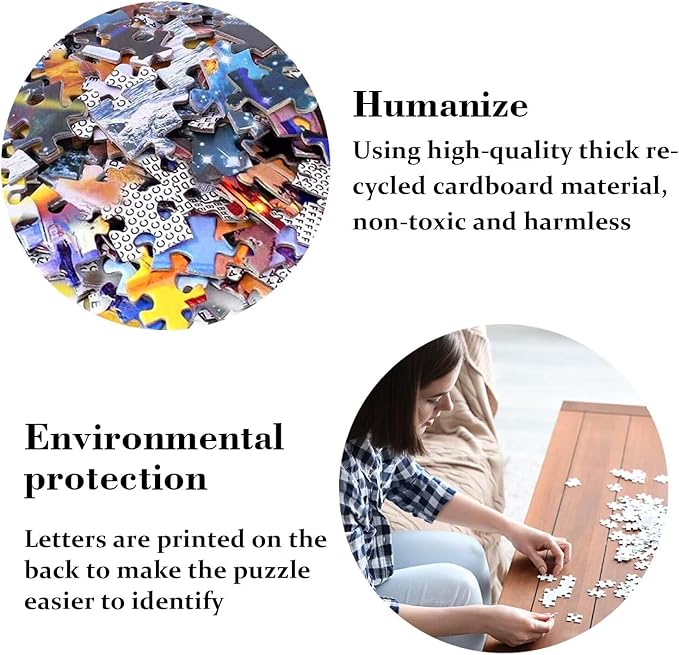 1000-Piece Adult Puzzle - Best Brain Exercise & Relaxing Game, Beautiful Starry Sky and Waterfalls for Friends & Puzzle Lovers