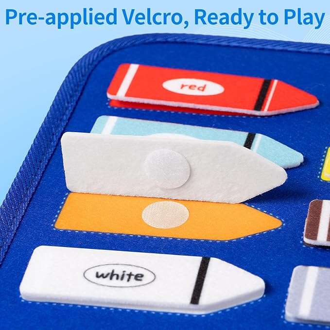 12-Page Toddler Busy Board Montessori Toys, Busy Book for Toddlers, Boy Girl Birthday Gift,Toddler, 24 in 1 Activity Sensory Toys for Motor Skills, Travel Toy for Car Airplane (Blue)