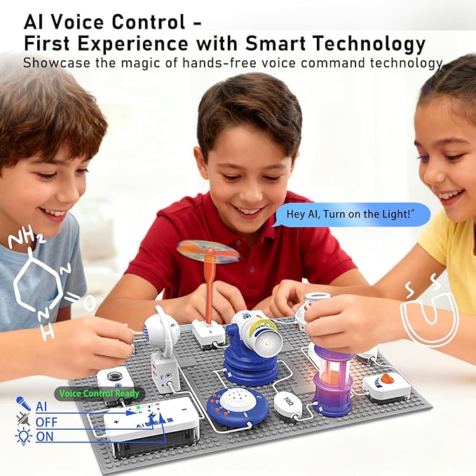 AI Science Kit for Kids 6-12 Years | STEM Robotics & Electronic Circuit Building Kit with 66 Pcs & 500+ Experiments | Voice Controlled Educational Engineering Toys for Boys & Girls