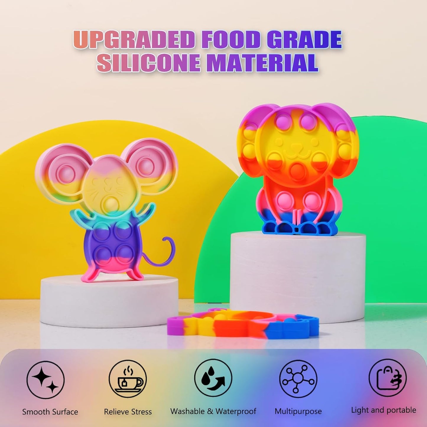 25PCS Party Favors for Kids, Fidget Toys Bulk Its Birthday Party Favors for Kids Toddlers Adult, Classroom Prizes, Goodie Bag Stuffers,Treasure Chest Box,Cute Animal Push Bubble Pops Bulk Sensory Toys