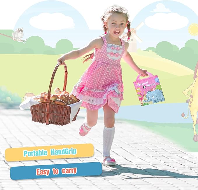 Jelly Sticker Books Reusable 4 Sets Sticker Pack Toddlers Toy 3-12 Years Baby Boy/ Girl Gift Essential, Airplane Baby Toy, Travel Essential Durable Skin-Friendly ( Animals, Dinosaurs, Space, Vehicles)