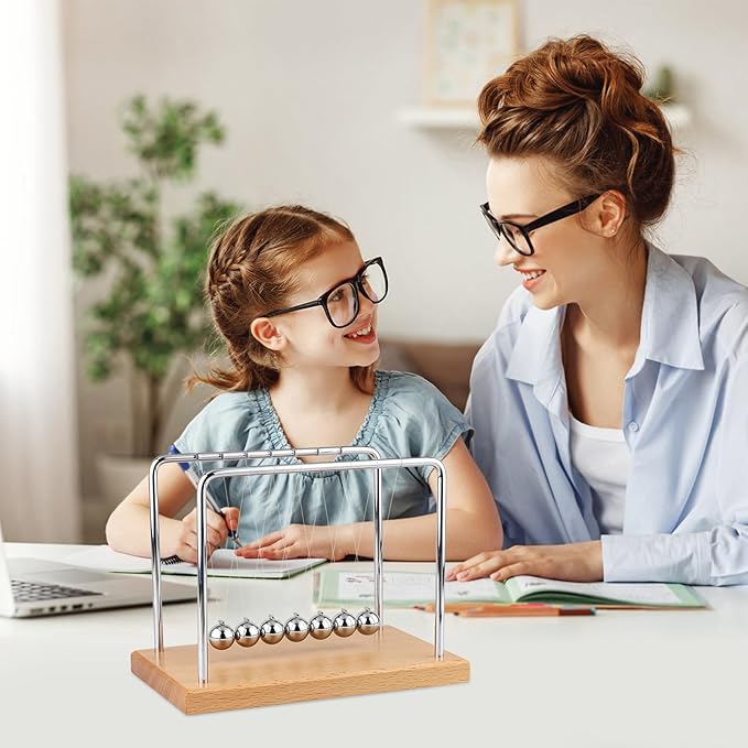 Newton's Cradle Balance Balls Fascinating Physics Gadget for Home and Office 7 Beads