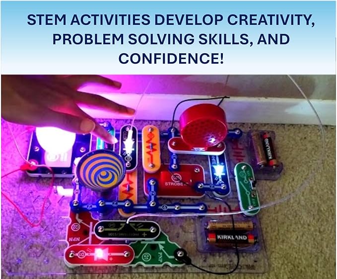 Snap Circuits Light Electronics Exploration Kit | Over 175 Exciting STEM Projects | Full Color Project Manual | 55+ Snap Circuits Parts | STEM Educational Toys for Kids 8+