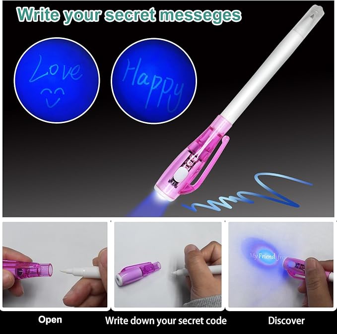 Pop Girls Diary with Lock and Invisible Ink Double-end Pen, 7.5x5.4 Inch 160 Lined Page Fidget Butterfly Girl Journal for Kids Secret Notebook Pen Set Birthday Gifts for Girls 5 6 7 8 9 10 Years Old