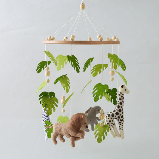 EERKEOD Baby Crib Mobile Baby Nursery Mobile Handmade Felt Forest Animal Mobile for Baby Boys and Girls Woodland Nursery Decor for Infant Bedroom Hanging Gender Neutral Baby Stuff