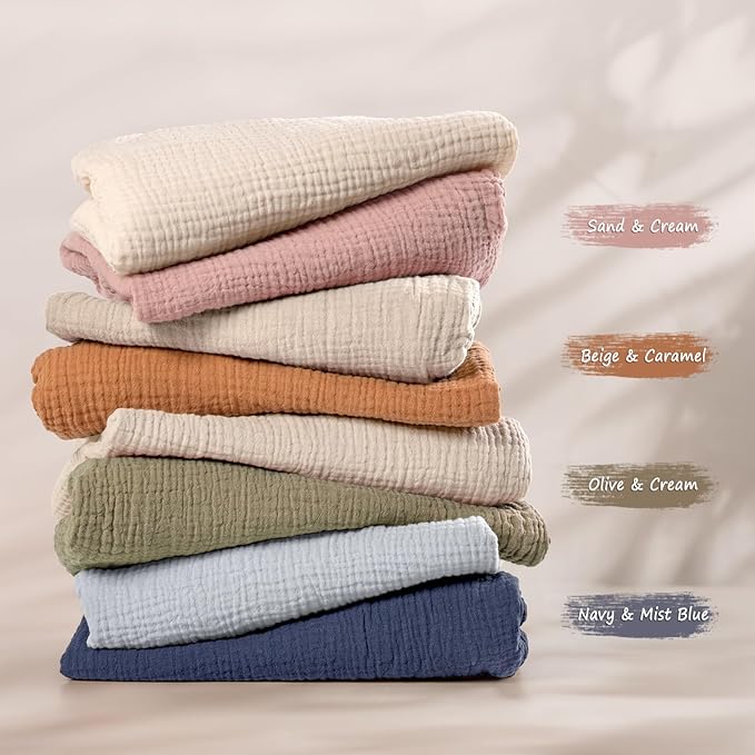 lulumoon Baby Muslin Bassinet Sheets: Cotton Bassinet Sheets Neutral for Boys and Girls - Fitted for Oval Rectangle or Hourglass