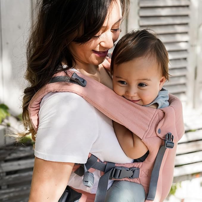 Beco Baby Gemini Newborn to Toddler Carrier - Front, Back and Hip Seat, Backpack & Front With Adjustable Seat, Ergonomic Holder 7-35lbs (Pink Linen)