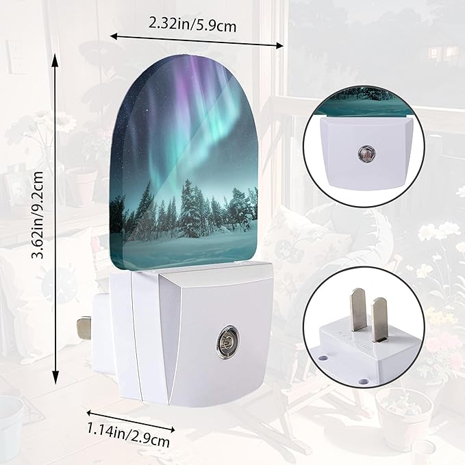 Aurora Forest Night Light - LED Wall Sconce for Bedroom, Bathroom, Hallway, Plug in Decorative Lighting, Gift Ready LED Wall Lamp for Women