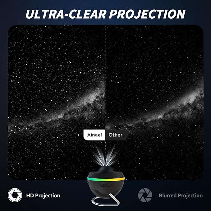 Galaxy Projector, Star Projector Home Planetarium Space Ceiling Starry Sky Night Light with Light Strip, Meteor and Galaxy Projector & 2 Filme Set for Kid Adult Gift